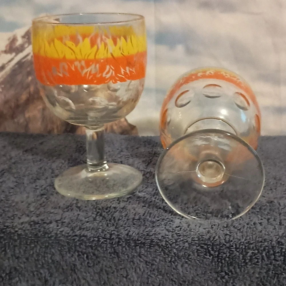 MCM Barware Ring of Fire vintage goblets. Excellent condition.
